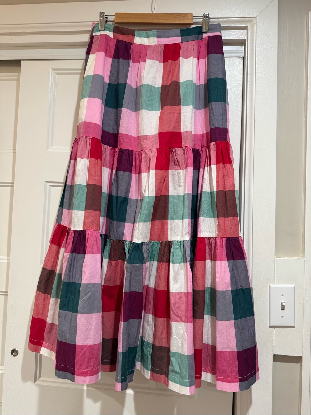 Boden Tiered Check Maxi Skirt - Picture 2 of 8